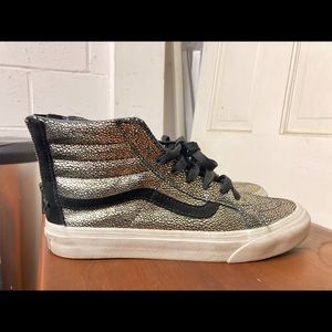 Vans GoldandBlack”SnakeSkin”Sk8 High Tops w/Zipper